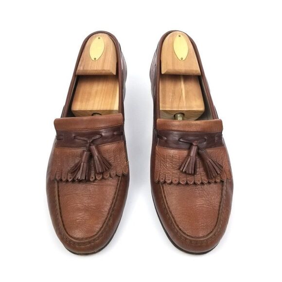 Bally Kiltie Tassel Loafers Slip On Driving Shoes Brown Leather Preppy Old Money main image 9